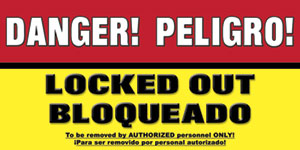 Lockout Tagout Spanish safety banner Spanish lockout item 2056