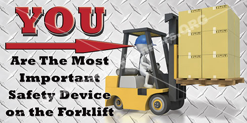 Facility forklift safety banners