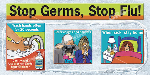 workplace flu prevention safety banners - 1219