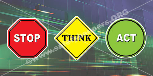 Stop Think Act workplace Safety banner