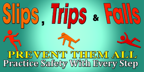 safety banner for slips, trips and falls #1021