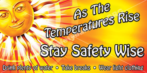 Heat Stress Heat Stroke workplace safety banner item 1097