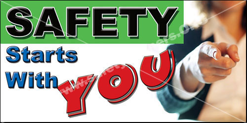 Safety Starts With You industrial safety banner item 1012