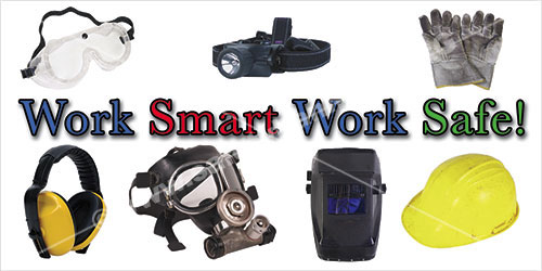 Work Smart Work Safe PPE safety banner item number 1052