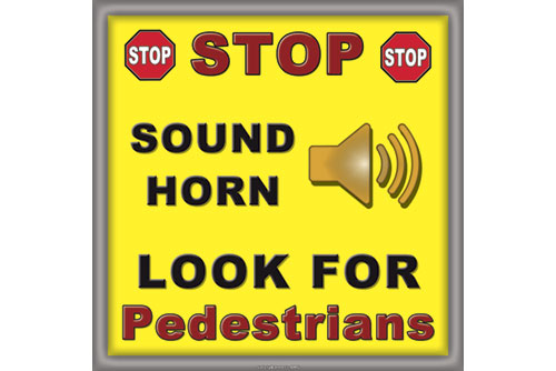 Stop Sound Horn safety floor sticker item 7246