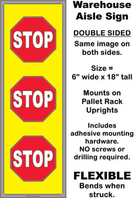 Warehouse Safety New Aisle Sign