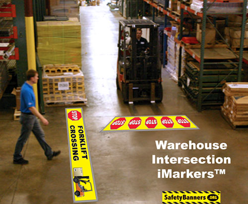 Warehouse Intersection Safety floor stickers item 60010FS