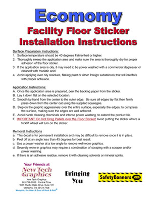 Economy Floor Sticker Instructions