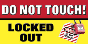 Lockout Tagout safety banner lock out tag out item number 1333