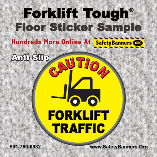 FORKLIFT Tough 4x4 floor Sticker Sample 4p