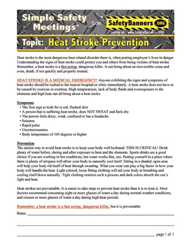 Heat Stroke Prevention