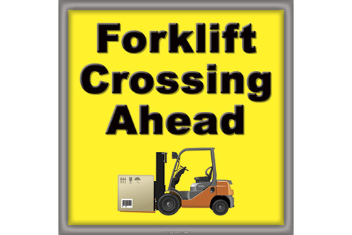 Forklift Crossing Floor Safety Sticker item 7232