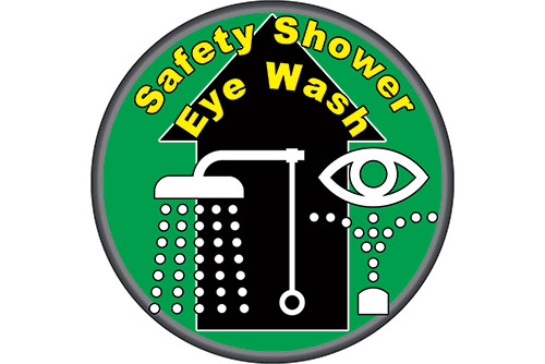 Safety Shower Eye Wash safety floor sticker item 6660