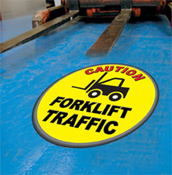 Warehouse Safety Floor Decals Forklift Tough Fork item6535