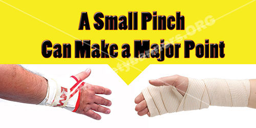 Hand Safety, A small pinch can make a major point safety banner