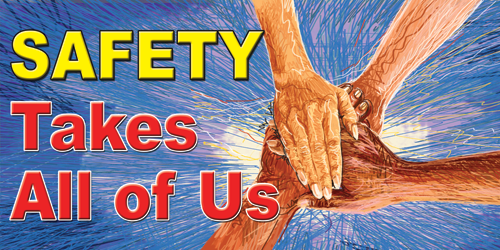 Safety Banner - 3015 - Safety. It takes All of Us. - 3x6