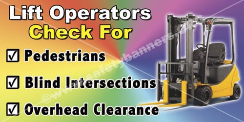 forklift safety banner item 1205