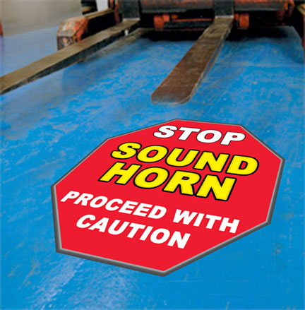 Stop Sound Horn safety floor sticker and decal