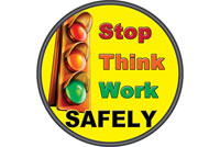 Forklift Safety Signs 4 start safe safety floor sticker decal item 6508