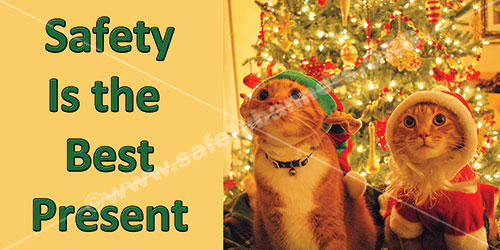 Safety Banners for the Christmas Holiday Season 3 Safety Is The Best Present safety banner item 1384
