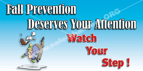 Slips Trips Falls Prevention safety banner item 1146