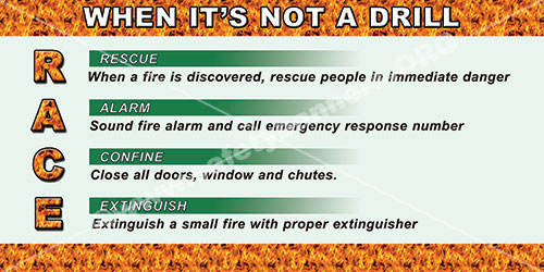 Safety Banners for fire safety and fire prevention for American industrial facilities 6 When It Is Not A Drill fire safety banner item 1279