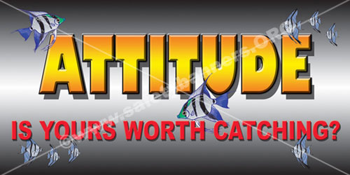 Safety banners promoting Attitude and Teamwork for American industrial facilities. 1 attitude teamwork safety banner 3008