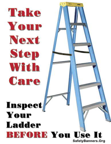 Safety Banners for Ladder Safety 1 ladder safety inspect ladder safety banner