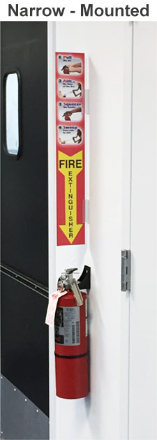 Fire Extinguisher Sign with PASS instructions 2 FES Narrow Mounted 600
