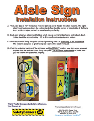 Aisle Sign Instructions