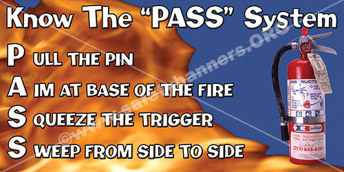 Fire extinguisher use item 1277 safety banners